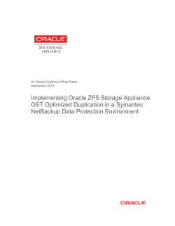 Implementing Oracle ZFS Storage Appliance OST Optimized