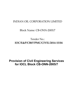 Provision of Civil Engineering Services for IOCL Block CB-ONN