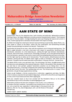 MBA Newsletter Q1 2014 - Maharashtra Bridge Association