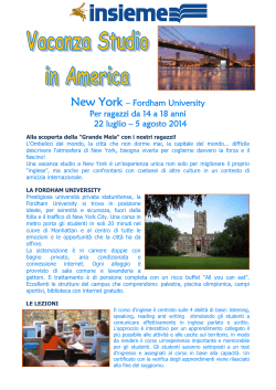 New York – Fordham University Per ragazzi da 14 a