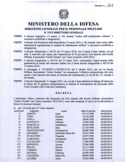 AMMISSIONE AI CORSI - Ministero della Difesa