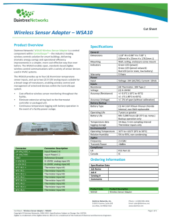 Wireless Sensor Adapter &ndash; WSA10