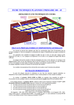 fiche technique plafonds i primaire 100 &ndash; 45