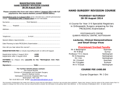 HAND SURGERY REVISION COURSE