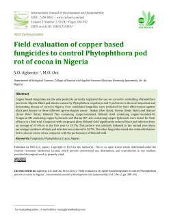Field evaluation of copper based fungicides to control Phytophthora