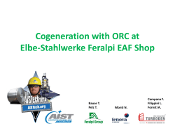 Cogeneration with ORC at Elbe-Stahlwerke Feralpi EAF Shop