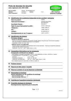 Fiche de donn&eacute;es de s&eacute;curit&eacute;