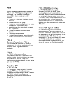 POM-C POM-H Formatron CTF POM-C + PTFE POM