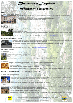 H&eacute;bergements 2014