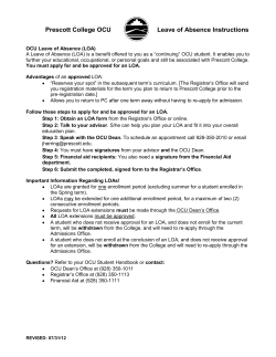Prescott College OCU Leave Of Absence Instructions