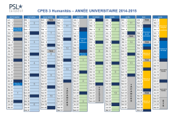CPES 3 Humanités – ANNÉE UNIVERSITAIRE 2014-2015