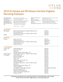 Employers Participating in 2013 On-Campus and Off