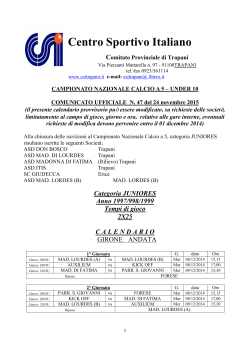 Calendario_Calcio_5 U-10 2014-15