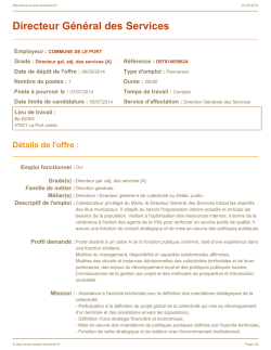 Directeur G&eacute;n&eacute;ral des Services