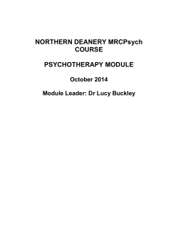 Psychotherapy - Northern Deanery