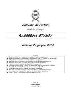 Comune di Ostuni RASSEGNA STAMPA