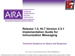AIRA HL7 Webinar Slides - American Immunization Registry
