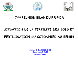 fertilisation du cotonnier - PR-PICA:Programme Régional de