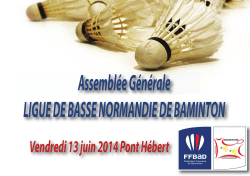Dossier AG Ligue 13 juin 2014 - Ligue de Badminton de Basse
