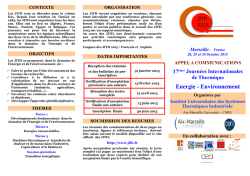 JITH2015: 17 &egrave;mes Journ&eacute;es Internationales de - UDES