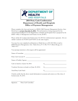 2014 Petty Cash Confirmation - Louisiana Department of Health and