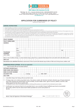 Application for Surrender of Policy PDF