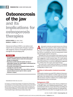 Osteonocrosis of the jaw and its implications for