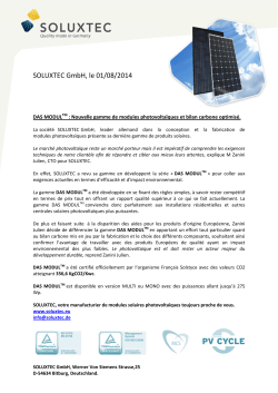SOLUXTEC GmbH, le 01/08/2014