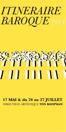 ITINERAIRE BAROQUE 2014 - Itin&eacute;raire Baroque 2014