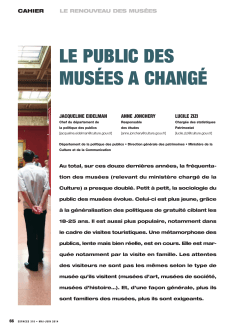 LE PUBLIC DES MUSÉES A CHANGÉ