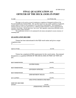 FINAL QUALIFICATION AS OFFICER OF THE DECK (OOD) IN PORT