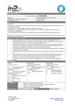 Descriptif de fonction Rôle Missions Principales