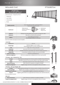 FICHE TECHNIQUE SOLANO CxC FT0057/14 PORTAIL