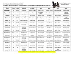 Altar Server Schedule - St. Thomas Aquinas Regional School