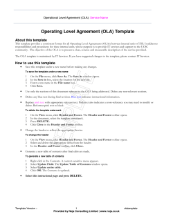 Operating Level Agreement (OLA) Template