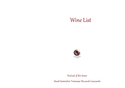 Wine List - Matsuri