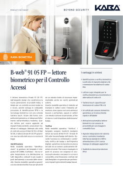 B-web® 91 05 FP – lettore biometrico per il Controllo Accessi