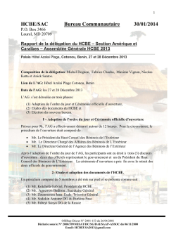 HCBE/SAC Bureau Communautaire 30/01/2014