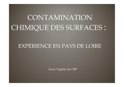 Contamination chimique des surfaces : expérience