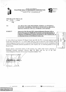 Approval of the Revised LBC Acknowledgement Receipt (AR)