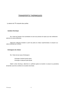TRANSFERTS THERMIQUES