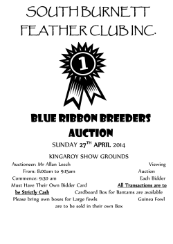 south burnett feather club inc. blue ribbon breeders auction