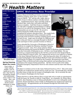 OMHC District Newsletter Spring 2014