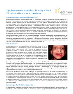 Informations pour les dentistes