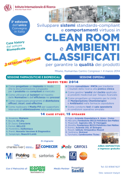 CLEAN ROOM e AMBIENTI CLASSIFICATI