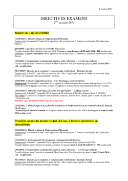 DIRECTIVES EXAMENS - Infocom.ulg.ac.be