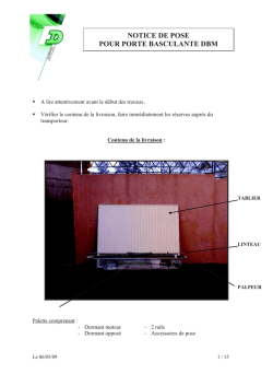 NOTICE DE POSE POUR PORTE BASCULANTE DBM