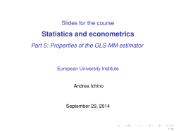 Slides for the course Statistics and econometrics