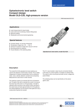 Optoelectronic level switch Compact design Model OLS-C20