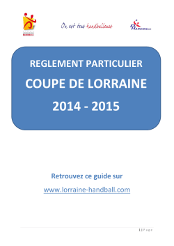 COUPE DE LORRAINE 2014 - 2015